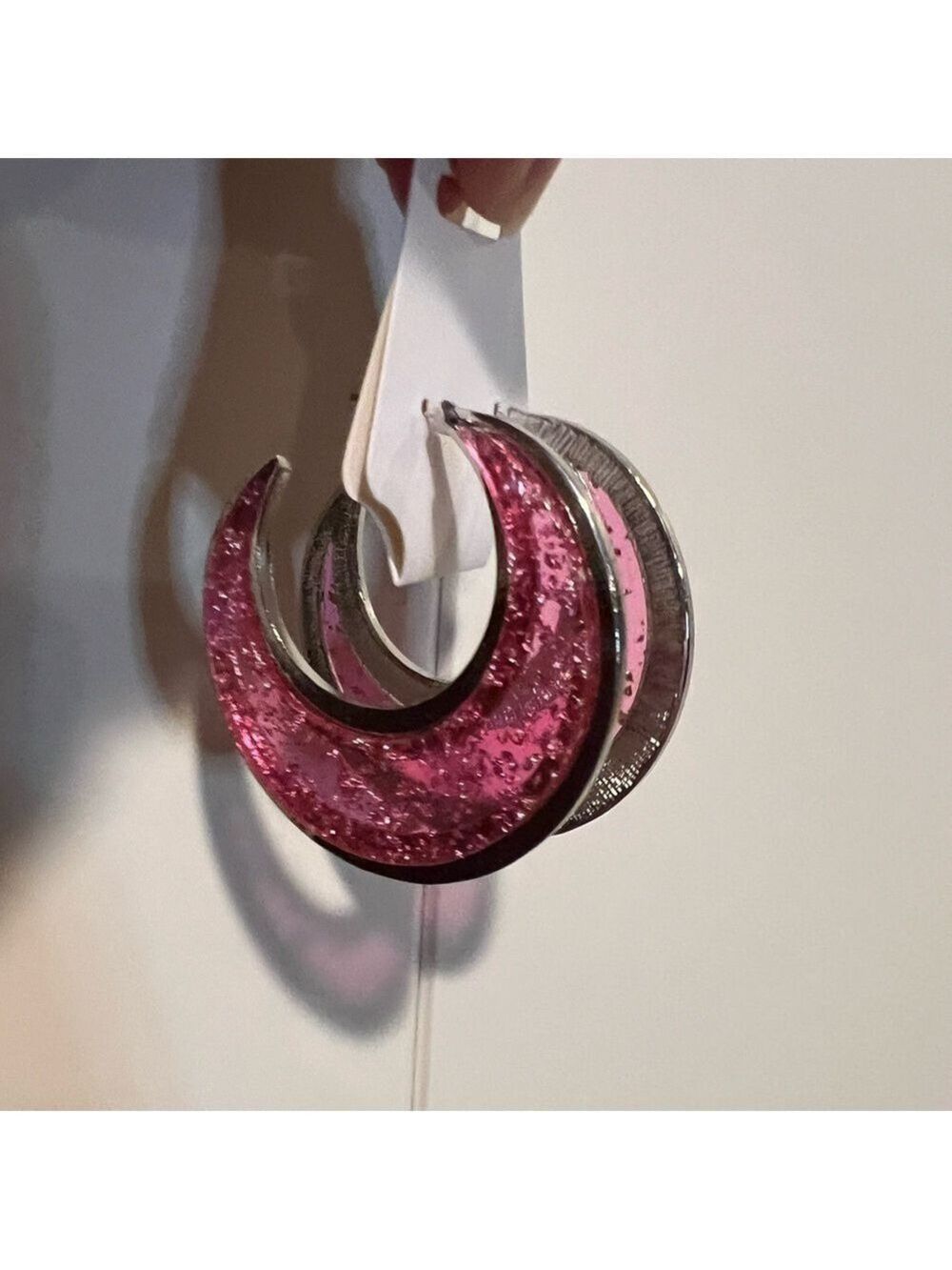 FASHION JEWELRY Pink Hoop Earrings. NWOT. Post back!